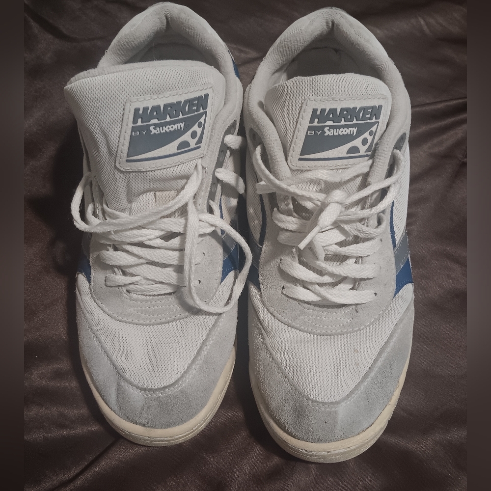 Vintage Saucony X Harken Sailing Sneakers Made In Usa Gray Sz7 Women Y2k